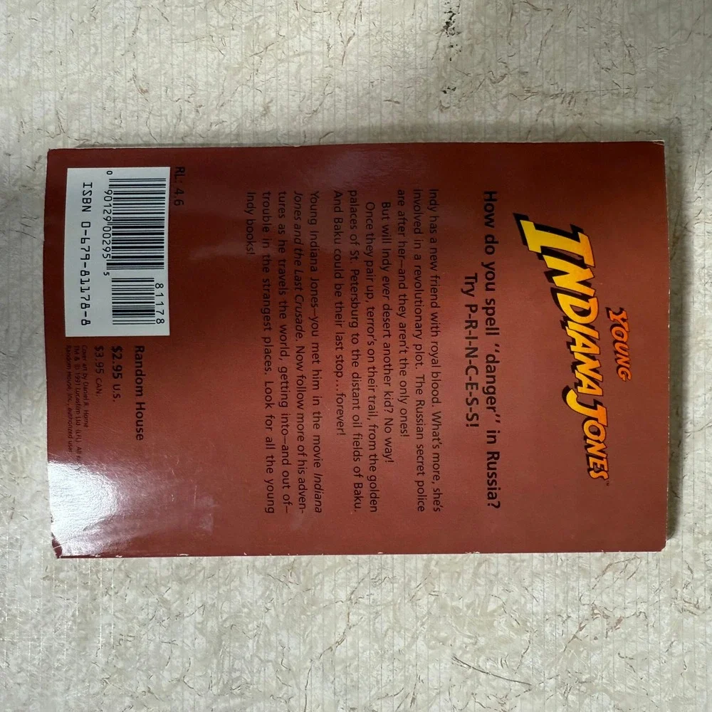 Young Indiana Jones and‎ the Princess of Peril Book 1991 Adventure